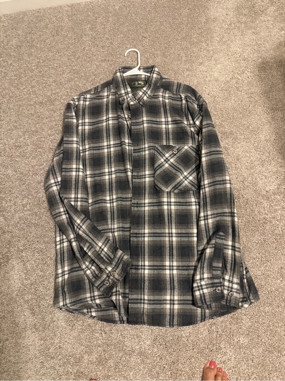 Men's Gray Plaid Button-Down Shirt - Unbranded